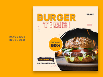 Burger restaurant social media posts template preview picture