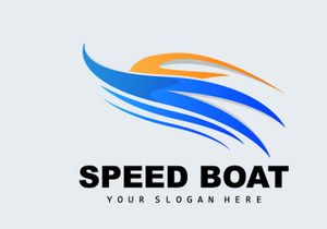 Speed Boat Logo, Fast Cargo Ship Vector, Sailboat, Design For Ship Manufacturing Company, Waterway Shipping, Marine Vehicles