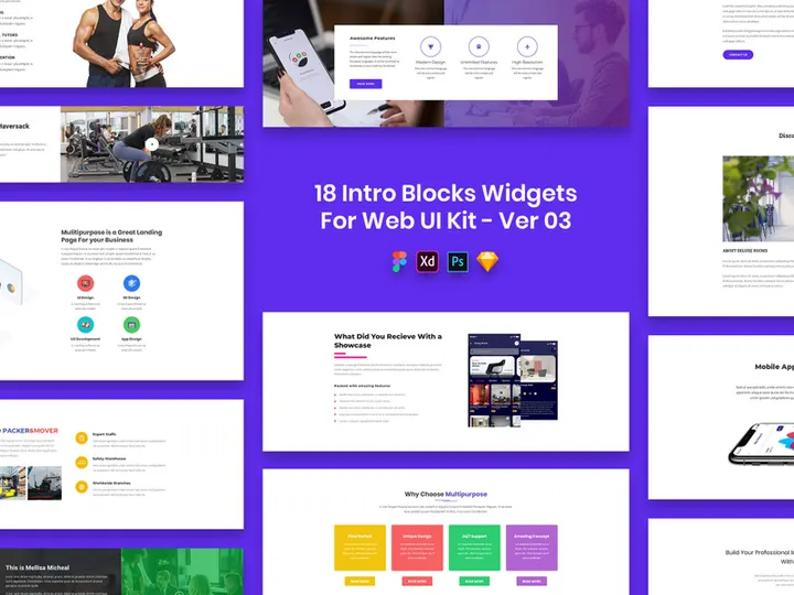 18 Intro Blocks Widgets for Web UI Kit Ver-03