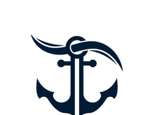 Anchor logo icon boat ship marine navy design vector