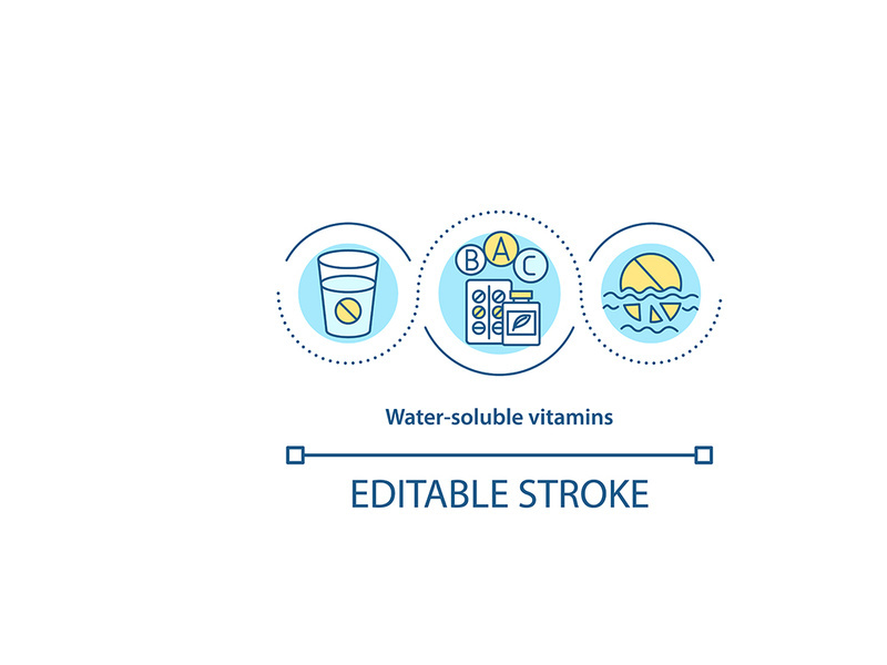 Water soluble vitamins concept icon
