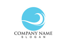 Wave Blue Water beach Logo vector Icon
