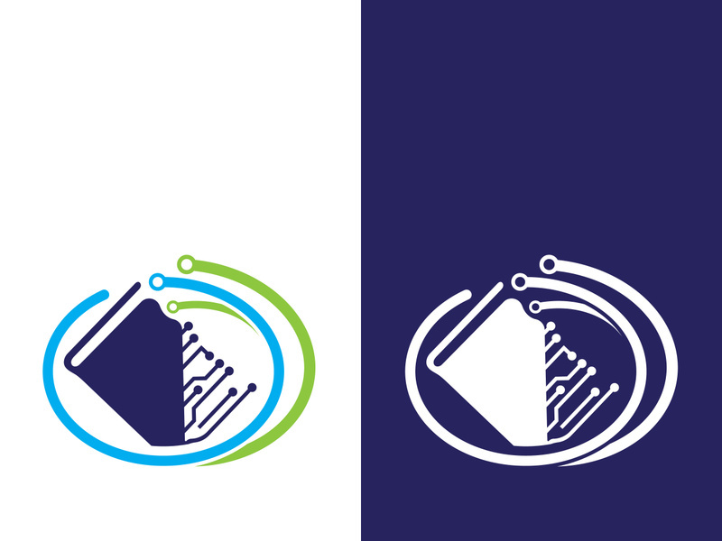 Digital book logo technology vector icon design