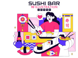 10 Sushi Bar Illustration preview picture