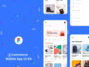 E-commerce mobile app ui kit preview picture