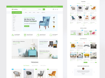 E-commerce Furniture Store Landing page Web Design preview picture