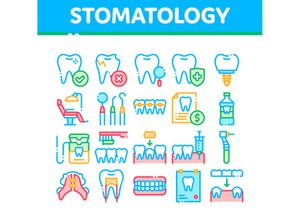 Stomatology Collection Vector Thin Line Icons Set
