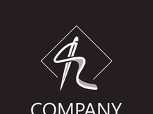 Needle and thread Sewing logo outline combination Line flat design template Simple icons. Concept tailor illustration