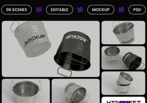 Metal Bucket Mockup