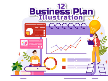 12 Business Plan Vector Illustration preview picture