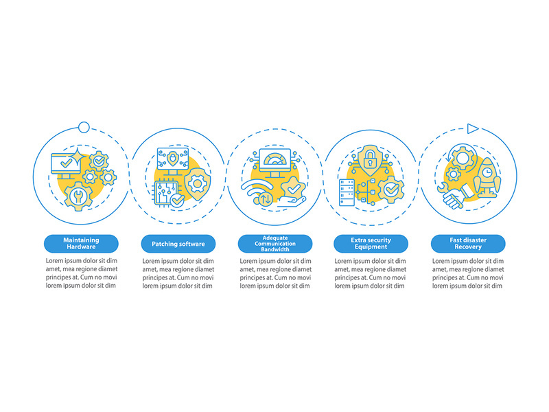 Availability blue circle infographic template