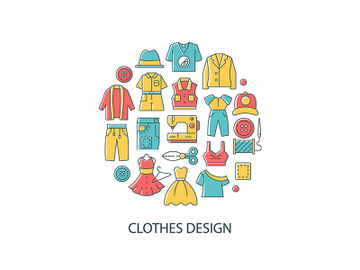 Clothes design abstract color concept layout with headline preview picture