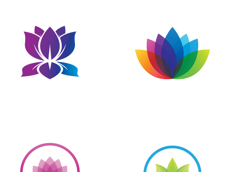 Colorful lotus flower logo design.