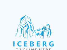Iceberg Logo Design,simple ice mountain landscape Template vector Illustration