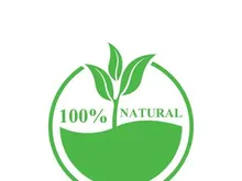 100% Natural and organic product badge vector green icon