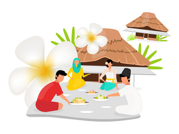 Indonesians flat vector illustration preview picture