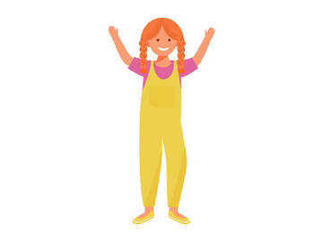 Happy girl flat vector illustration preview picture