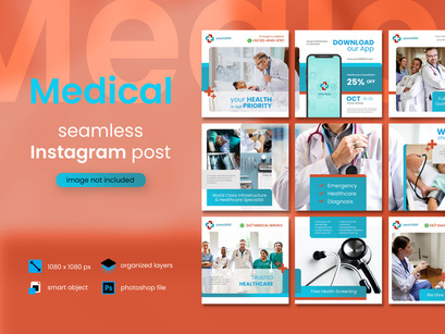 Medical Social Media Post - red color theme