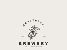 Brewery logo craft beer template design emblems beer cafe, bar, brewing company illustration