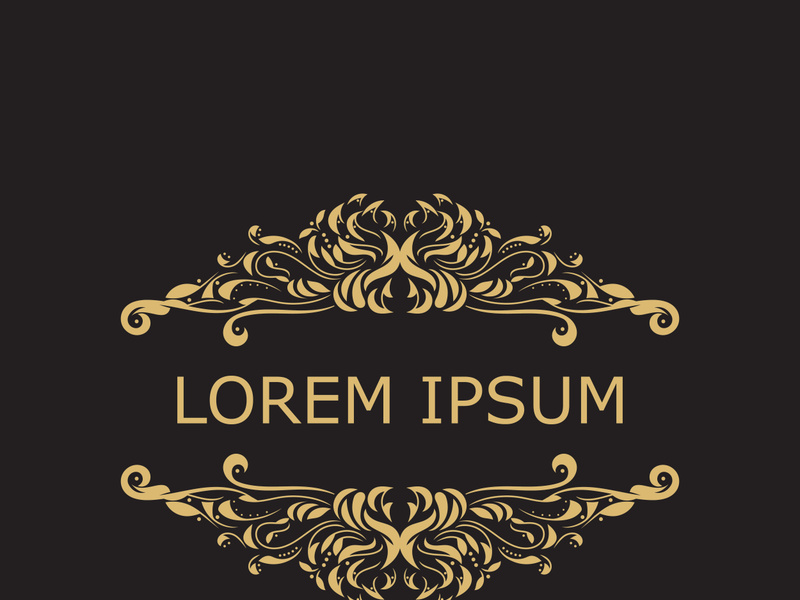 Gold luxury floral vintage monogram decorative logo template