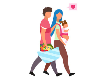 Loving family with child flat vector illustration preview picture