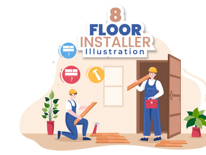 8 Floor Installation Cartoon Illustration