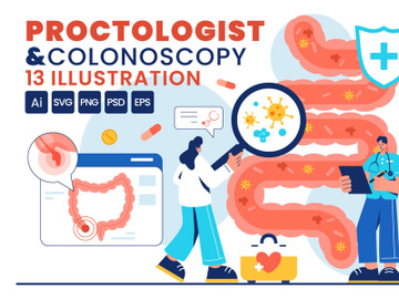 13 Proctologist or Colonoscopy Illustration preview picture