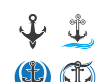 Anchor logo icon boat ship marine navy design vector