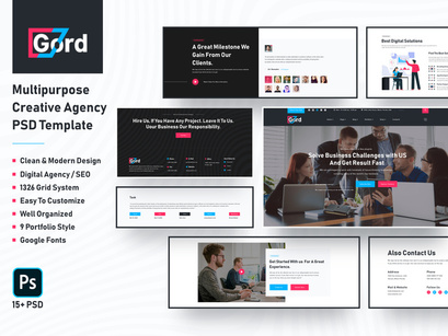 Gord - Multipurpose Creative Agency PSD Template |