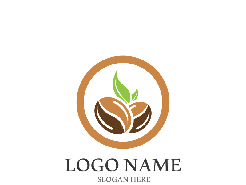 Coffee bean icon vector illustration template