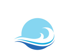 Sea wave logo ocean storm tide waves wavy river vector image