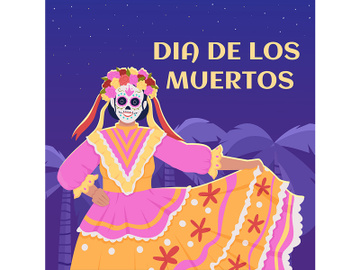 Dia De Los Muertos greeting card template preview picture