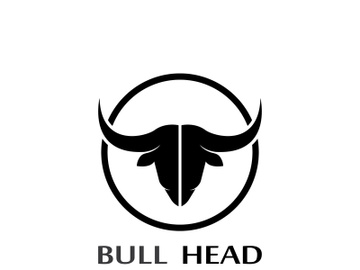 Retro vintage bull head horns logo design. preview picture