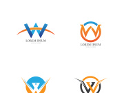 W Letter Logo Template vector illustration design