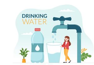 10 People Drinking Water Illustration