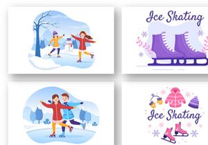 12 Ice Skating Design Illustration