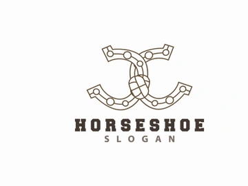 Horseshoe Logo, Horse Vector Vintage Elegant Old Retro Texsas Design preview picture