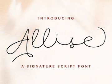 Allise - Signature Script Font preview picture