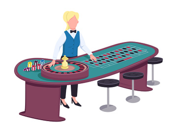 Croupier flat color vector faceless character preview picture