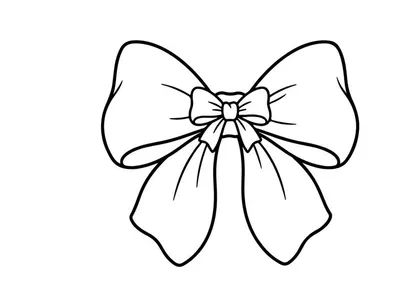 Decorative Christmas gift bow line art illustration for holiday greeting card design