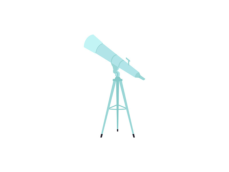 Modern telescope flat color vector object
