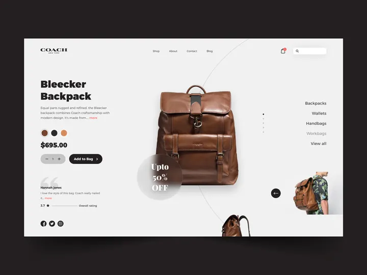 Bag Shopping Landing Page Desig