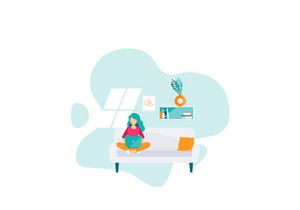 Work at home flat design concept