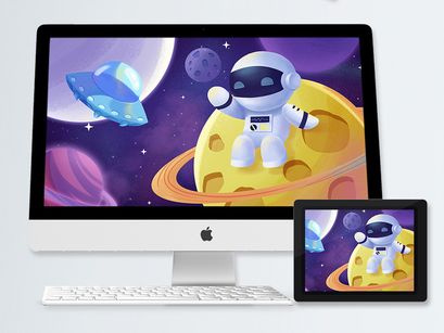 Purple Brilliant Planet Robot Universe Exploration With Map