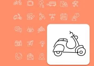 99 Line Drawing Icon Set VS2