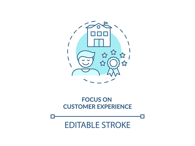 Focus on customer experience concept icon