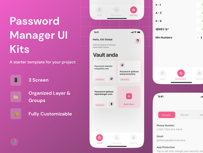 Password Manager UI Kits - Satria