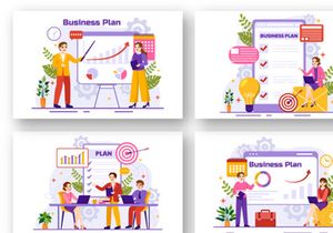 12 Business Plan Vector Illustration
