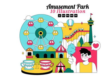 10 Amusement Park Illustration