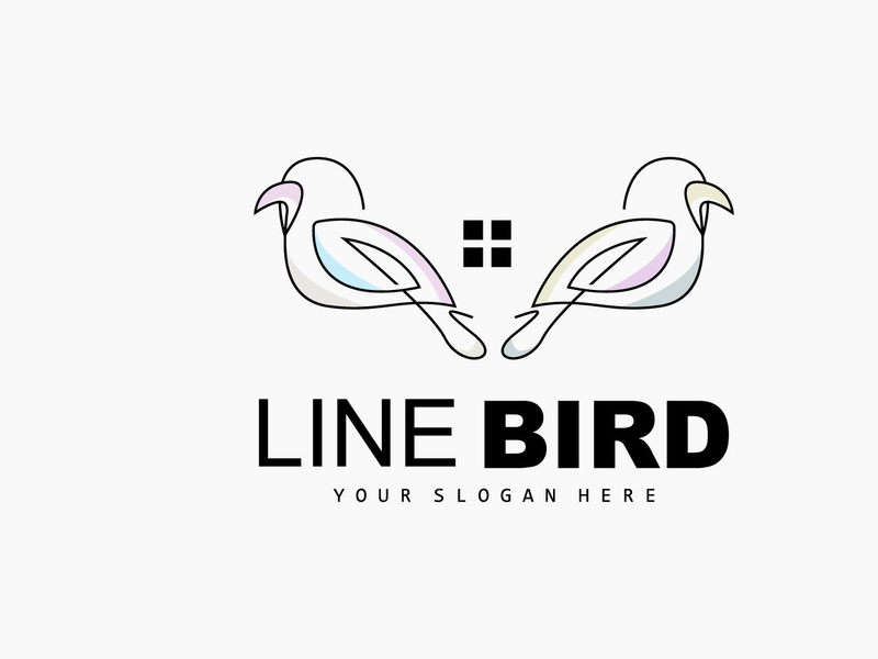 Bird Logo, Vector Hummingbird, Simple Simple line Style Design, Bird Wings Icon Product Brand